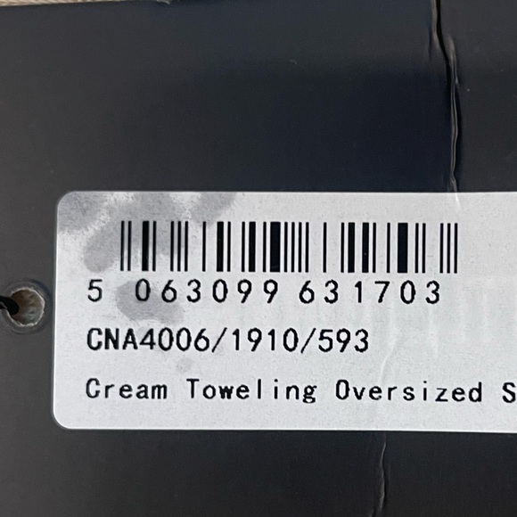 Pretty Little Thing - Cream Toweling Oversized Shirt - Size 0 - Picture 11 of 11